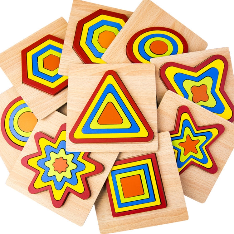 DIY Creative 3D Wooden Puzzle Geometry Shape Puzzle Children Educational Toys