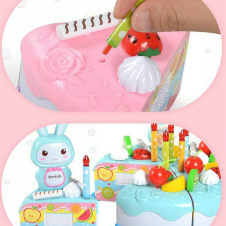Kitchen Toys Cake Food DIY Pretend Play Fruit Cutting Birthday Toys for Children  Kids Gift