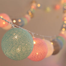 Load image into Gallery viewer, 3M 20 Leds Cotton Ball Light String Holiday Wedding Christmas Party Bedroom Fairy Lights Outdoor LED Light Garland Decoration, USB, Battery, EU Plug