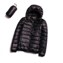 Load image into Gallery viewer, Casual Ultra Light White Duck Down Jacket Women Autumn Winter Warm Coat Hooded Parka, M, L, XL, XXL, XXXL, XXXXL