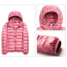 Load image into Gallery viewer, Casual Ultra Light White Duck Down Jacket Women Autumn Winter Warm Coat Hooded Parka, M, L, XL, XXL, XXXL, XXXXL