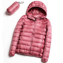 Load image into Gallery viewer, Casual Ultra Light White Duck Down Jacket Women Autumn Winter Warm Coat Hooded Parka, M, L, XL, XXL, XXXL, XXXXL