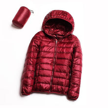Load image into Gallery viewer, Casual Ultra Light White Duck Down Jacket Women Autumn Winter Warm Coat Hooded Parka, M, L, XL, XXL, XXXL, XXXXL