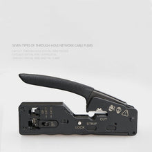 Load image into Gallery viewer, Multifunctional Seven-type Through-hole Crystal Head 6P8P Wire Stripping Network Tool Extrusion Crimping Wire Network Cable Pliers