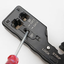 Load image into Gallery viewer, Multifunctional Seven-type Through-hole Crystal Head 6P8P Wire Stripping Network Tool Extrusion Crimping Wire Network Cable Pliers