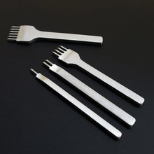 Load image into Gallery viewer, 4 in 1 White Steel Diamond Boring Punching Stitching Tool DIY Leather Punch Tool Set, 3mm