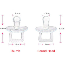 Load image into Gallery viewer, Baby Products Full Silicone Round Head Thumb Transparent Pacifier, Thumb, Round Head