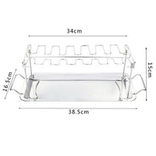 Load image into Gallery viewer, Stainless Steel Chicken Wing Leg Barbecue Rack with Drip Pan, Barbecue Rack