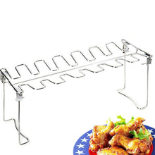 Load image into Gallery viewer, Stainless Steel Chicken Wing Leg Barbecue Rack with Drip Pan, Barbecue Rack