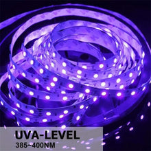 Load image into Gallery viewer, 2835 SMD UV Purple Light Strip LED Lamp Decorative Light Strip, Waterproof 5m, Bare Board 5m, Waterproof 10m, Bare Board 10m