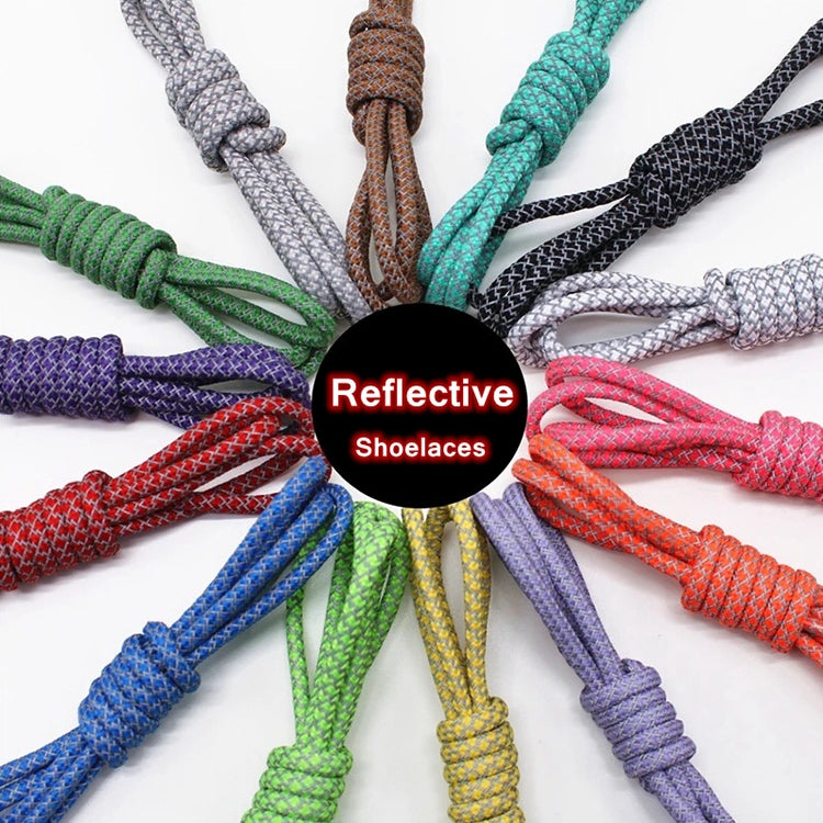 Reflective Shoe laces Round Sneakers ShoeLaces Kids Adult Outdoor Sports Shoelaces, 100cm, 120cm