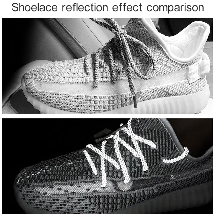 Reflective Shoe laces Round Sneakers ShoeLaces Kids Adult Outdoor Sports Shoelaces, 100cm, 120cm