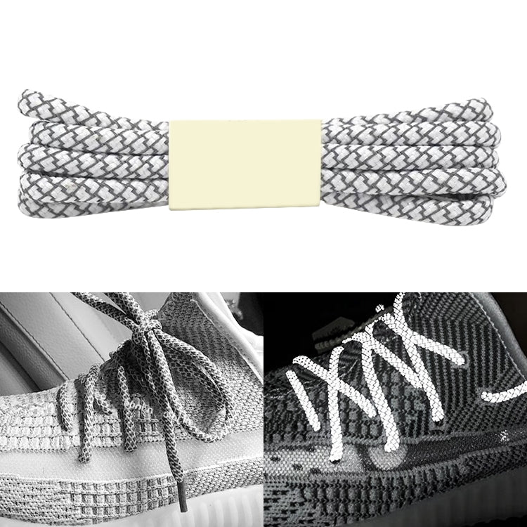 Reflective Shoe laces Round Sneakers ShoeLaces Kids Adult Outdoor Sports Shoelaces, 100cm, 120cm