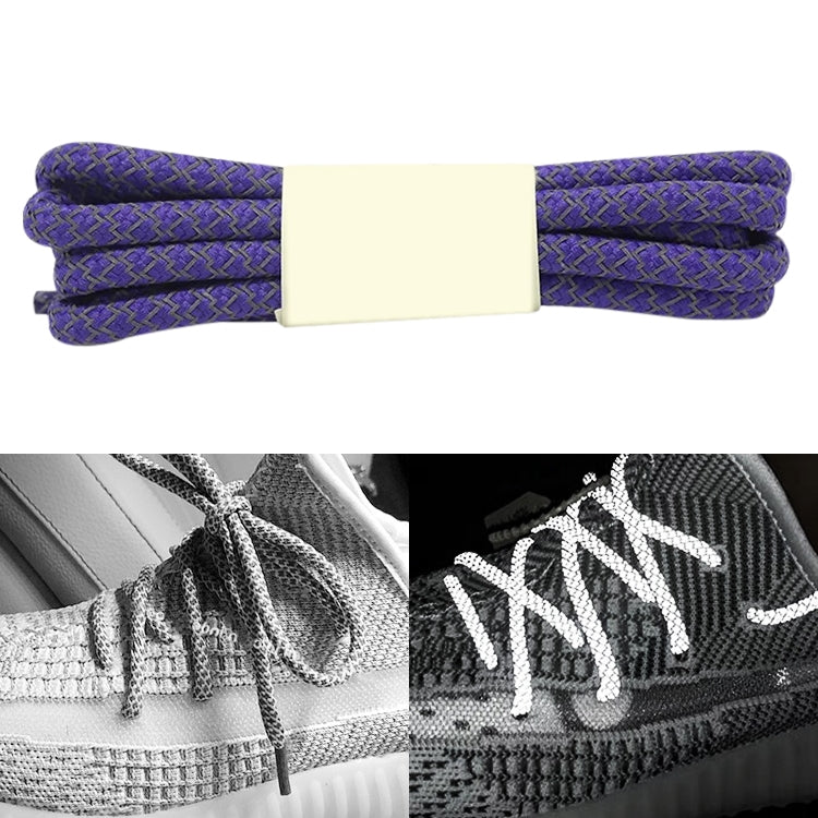 Reflective Shoe laces Round Sneakers ShoeLaces Kids Adult Outdoor Sports Shoelaces, 100cm, 120cm