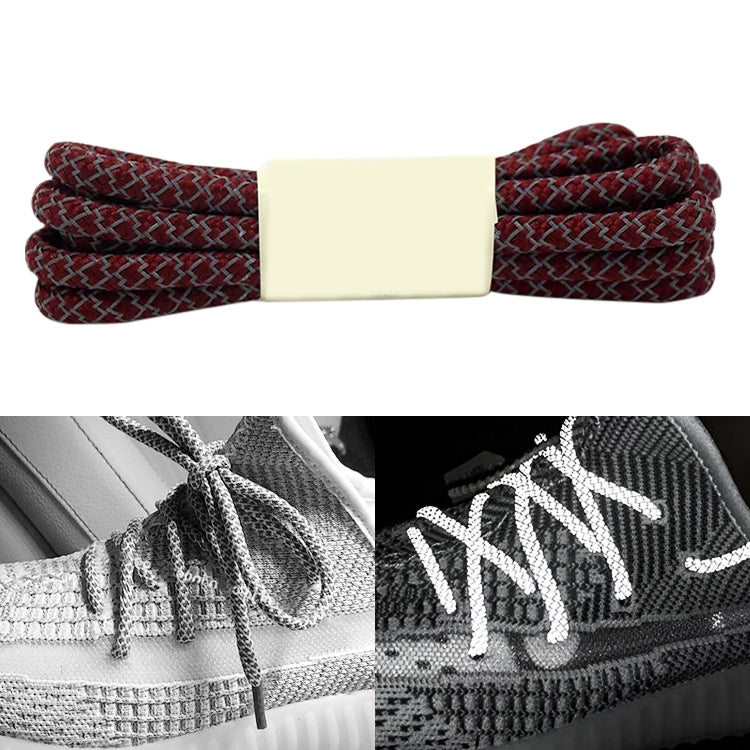 Reflective Shoe laces Round Sneakers ShoeLaces Kids Adult Outdoor Sports Shoelaces, 100cm, 120cm