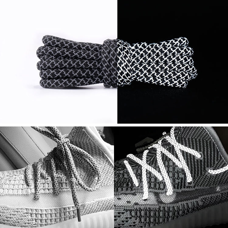 Reflective Shoe laces Round Sneakers ShoeLaces Kids Adult Outdoor Sports Shoelaces