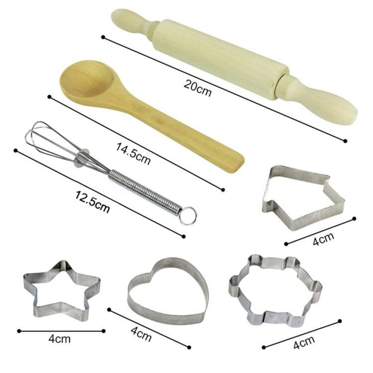 11 PCS / Set Kids Cooking Baking Kit Kitchen Chef Costume Role Play Apron Hat Gloves Set for Children