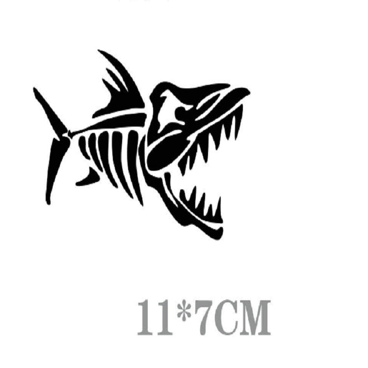 10 PCS Car Sticker Motorcycle Pulling Flower Stick Fish Bone Cartoon Personality Body Sticker, Fish Bone