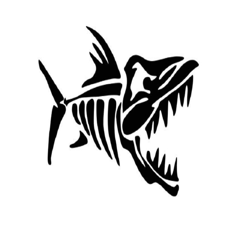 10 PCS Car Sticker Motorcycle Pulling Flower Stick Fish Bone Cartoon Personality Body Sticker, Fish Bone