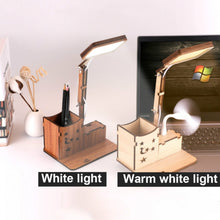 Load image into Gallery viewer, Wooden Multi-function Touch USB Pen Holder Desk Lamp Student Desktop Charging Reading Lamp Led Eye Protection Table Lamp