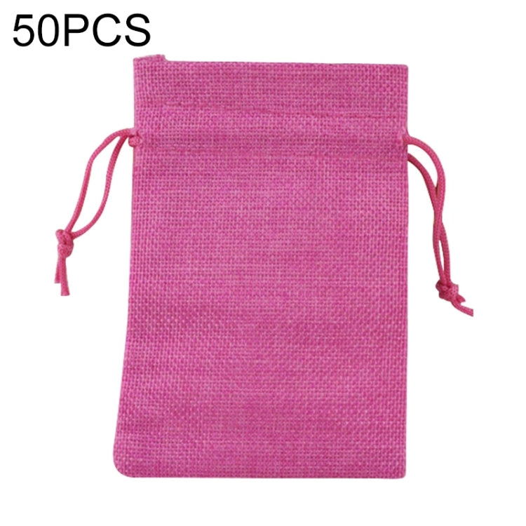 50 PCS Multi size Linen Jute Drawstring Gift Bags Sacks Wedding Birthday Party Favors Drawstring Gift Bags, 7x9cm, 9x12cm, 10x14cm