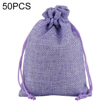 Load image into Gallery viewer, 50 PCS Multi size Linen Jute Drawstring Gift Bags Sacks Wedding Birthday Party Favors Drawstring Gift Bags, 7x9cm, 9x12cm, 10x14cm
