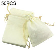 Load image into Gallery viewer, 50 PCS Multi size Linen Jute Drawstring Gift Bags Sacks Wedding Birthday Party Favors Drawstring Gift Bags, 7x9cm, 9x12cm, 10x14cm