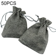 Load image into Gallery viewer, 50 PCS Multi size Linen Jute Drawstring Gift Bags Sacks Wedding Birthday Party Favors Drawstring Gift Bags, 7x9cm, 9x12cm, 10x14cm