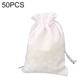 50 PCS Multi size Linen Jute Drawstring Gift Bags Sacks Wedding Birthday Party Favors Drawstring Gift Bags, 13x18cm, 15x20cm, 17x23cm