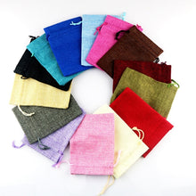 Load image into Gallery viewer, 50 PCS Multi size Linen Jute Drawstring Gift Bags Sacks Wedding Birthday Party Favors Drawstring Gift Bags, 13x18cm, 15x20cm, 17x23cm