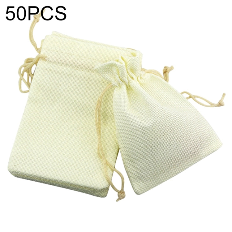 50 PCS Multi size Linen Jute Drawstring Gift Bags Sacks Wedding Birthday Party Favors Drawstring Gift Bags, 13x18cm, 15x20cm, 17x23cm