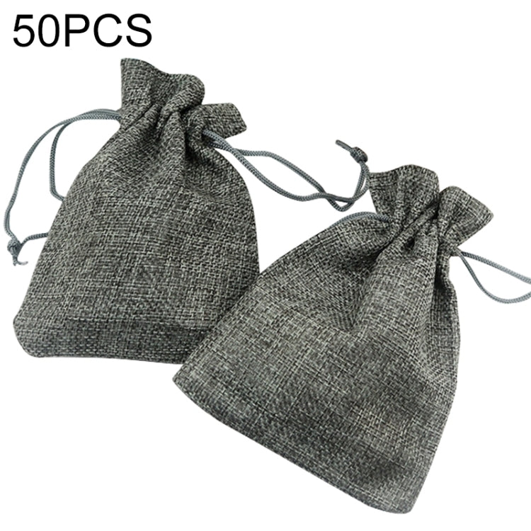 50 PCS Multi size Linen Jute Drawstring Gift Bags Sacks Wedding Birthday Party Favors Drawstring Gift Bags, 13x18cm, 15x20cm, 17x23cm