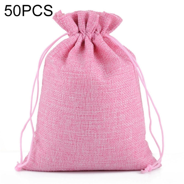50 PCS Multi size Linen Jute Drawstring Gift Bags Sacks Wedding Birthday Party Favors Drawstring Gift Bags, 13x18cm, 15x20cm, 17x23cm
