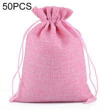 Load image into Gallery viewer, 50 PCS Multi size Linen Jute Drawstring Gift Bags Sacks Wedding Birthday Party Favors Drawstring Gift Bags, 13x18cm, 15x20cm, 17x23cm