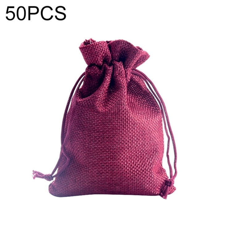 50 PCS Multi size Linen Jute Drawstring Gift Bags Sacks Wedding Birthday Party Favors Drawstring Gift Bags, 13x18cm, 15x20cm, 17x23cm