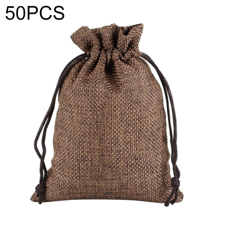 50 PCS Multi size Linen Jute Drawstring Gift Bags Sacks Wedding Birthday Party Favors Drawstring Gift Bags, 13x18cm, 15x20cm, 17x23cm
