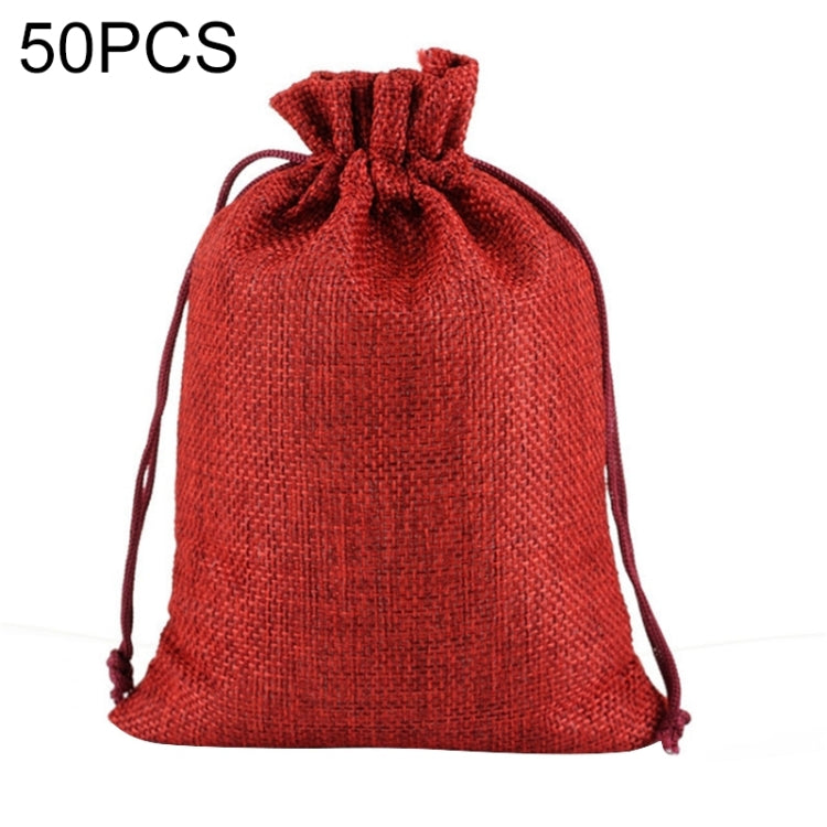 50 PCS Multi size Linen Jute Drawstring Gift Bags Sacks Wedding Birthday Party Favors Drawstring Gift Bags, 13x18cm, 15x20cm, 17x23cm