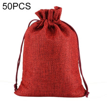 Load image into Gallery viewer, 50 PCS Multi size Linen Jute Drawstring Gift Bags Sacks Wedding Birthday Party Favors Drawstring Gift Bags, 13x18cm, 15x20cm, 17x23cm