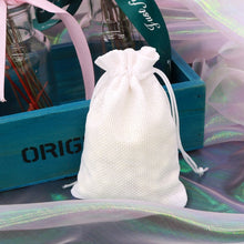 Load image into Gallery viewer, 50 PCS Multi size Linen Jute Drawstring Gift Bags Sacks Wedding Birthday Party Favors Drawstring Gift Bags, 13x18cm, 15x20cm, 17x23cm