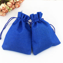 Load image into Gallery viewer, 50 PCS Multi size Linen Jute Drawstring Gift Bags Sacks Wedding Birthday Party Favors Drawstring Gift Bags, 13x18cm, 15x20cm, 17x23cm