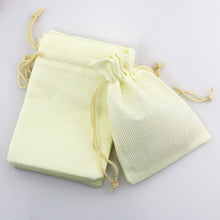 Load image into Gallery viewer, 50 PCS Multi size Linen Jute Drawstring Gift Bags Sacks Wedding Birthday Party Favors Drawstring Gift Bags, 13x18cm, 15x20cm, 17x23cm