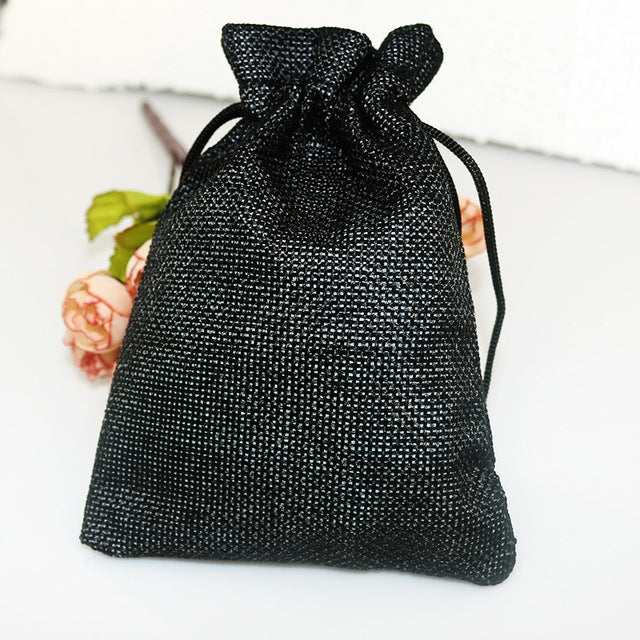 50 PCS Multi size Linen Jute Drawstring Gift Bags Sacks Wedding Birthday Party Favors Drawstring Gift Bags, 13x18cm, 15x20cm, 17x23cm