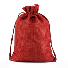 Load image into Gallery viewer, 50 PCS Multi size Linen Jute Drawstring Gift Bags Sacks Wedding Birthday Party Favors Drawstring Gift Bags, 13x18cm, 15x20cm, 17x23cm