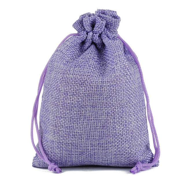 50 PCS Multi size Linen Jute Drawstring Gift Bags Sacks Wedding Birthday Party Favors Drawstring Gift Bags, 13x18cm, 15x20cm, 17x23cm