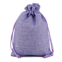 Load image into Gallery viewer, 50 PCS Multi size Linen Jute Drawstring Gift Bags Sacks Wedding Birthday Party Favors Drawstring Gift Bags, 13x18cm, 15x20cm, 17x23cm