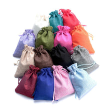 Load image into Gallery viewer, 50 PCS Multi size Linen Jute Drawstring Gift Bags Sacks Wedding Birthday Party Favors Drawstring Gift Bags, 20x30cm