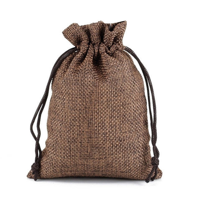 50 PCS Multi size Linen Jute Drawstring Gift Bags Sacks Wedding Birthday Party Favors Drawstring Gift Bags, 20x30cm
