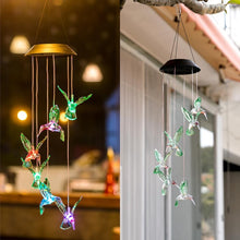 Load image into Gallery viewer, Creative Electronics Solar LED Hummingbird Wind Chime Light Seven Colors, Hummingbird