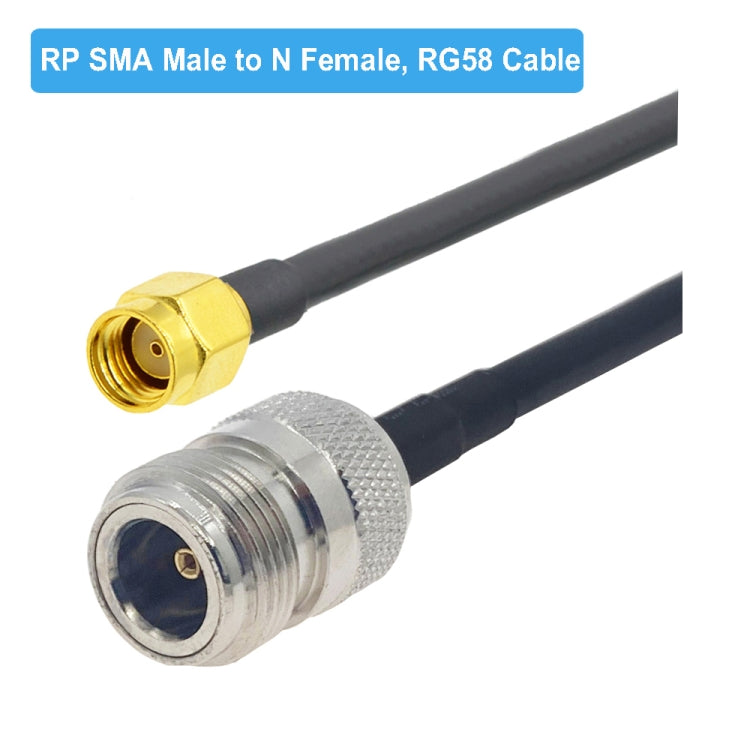 RP-SMA Male to N Female RG58 Coaxial Adapter Cable, RP-SMA Male to N Female 0.5m, RP-SMA Male to N Female 1m, RP-SMA Male to N Female 1.5m, RP-SMA Male to N Female 3m, RP-SMA Male to N Female 5m, RP-SMA Male to N Female 10m