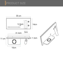 Load image into Gallery viewer, Wireless Wall Lamp USB 5V Charger Wall Lights Hotel Headboard Reading Lighting Spot Luminaire Lamp, Left